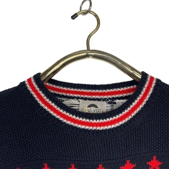 VINTAGE CHAUS SPORT NAUTICAL ANCHOR CREW NECK DROP SHOULDER CREW NECK SWEATER - Picture 9 of 14